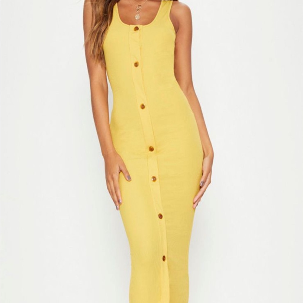 Mustard midi dress